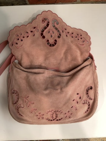 Pink Suede Chanel  Cross body bag Edinburgh mini Highland AS IS overall condition
