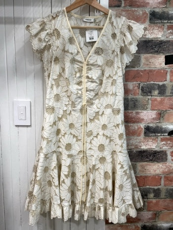 Cream/Gold Lace  Sandro   Dress MSRP $520 , S