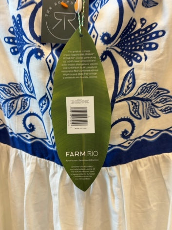 White/Blue  Farm Rio  Dress NWT, L