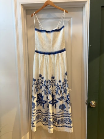 White/Blue  Farm Rio  Dress NWT, L