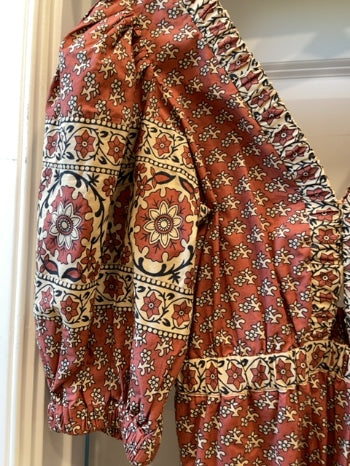 Rust, Block Print   Sea  Dress Maxi , 4