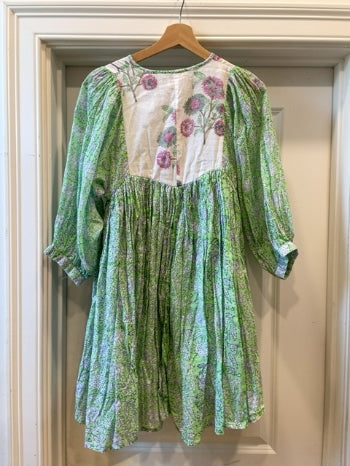 Clover, Block print  Clara The Label Tunic boho/peasant, xs